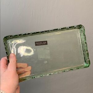 EUC - Rachel Zoe Green Glass Bath Tray/Jewelry Dish